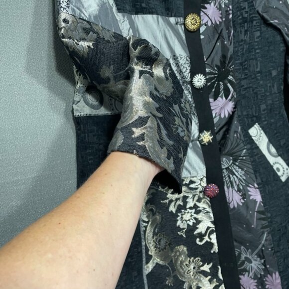 Anthropologie Dor Dor Couture Boho Coat Avant Garde Embroidered Brocade Velvet - Picture 11 of 13